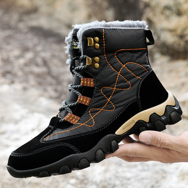 Men's snow boots Winter cotton boots Padded padded boots Men's high-top cotton boots waterproof men's boots_voghion.com