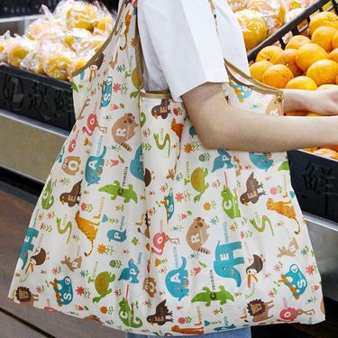 Functional Bags friendly supermarket lunch shopping bag foldable portable grocery bag shopping bag female canvas bag fashion shopping bag_voghion.com