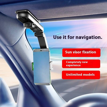 Universal Sun Visor Phone Mount For Car – Hands-Free GPS Navigation Holder, Clip-On Anti-Slip Car Phone Holder For All Vehicles (Grey/Green)_voghion.com
