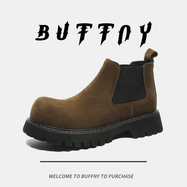Martin Boots Men's Leather Chelsea Brown Vintage Boots Platform Height Growing Men's Men_voghion.com