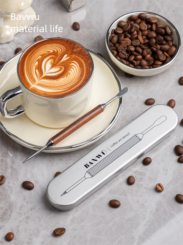 Rosewood Set Coffee Latte Art Tool Carving Pick Hook Needle_maomaolike.com