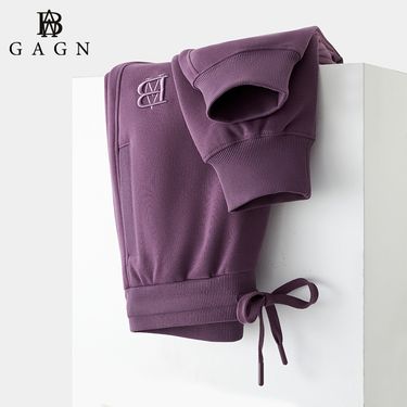 High Waist Casual Sports Purple Straight Pants Women's Simple Loose Versatile Trousers_voghion.com