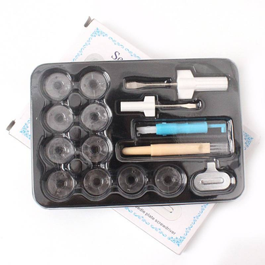 Home Multifunctional Sewing Machine Common Accessories Tool Set 15pcs Bobbin Driver Brush Blade Threader_voghion.com