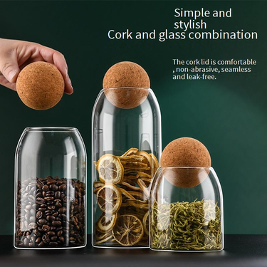 Airtight Glass Storage Jars For Kitchen - Clear Pantry Containers For Coffee Beans, Grains & Dry Food (Set Of 3, BPA-Free, Leakproof)_voghion.com
