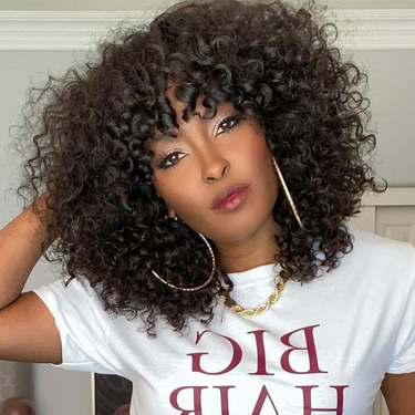 Short Bob Curly Human Hair Wigs Remy Hair WIgs With Bangs Full Machine Made 180% Density Wigs For Women_voghion.com
