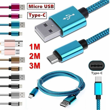 NEW 1M/2M/3M Android Cables USB Type-C Charger Cable Micro USB Charging Cable Data Sync Cord for iPhone Samsung Huawei and more Android Smartphones_voghion.com