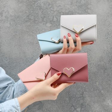 New version of wallet women's short fashion three fold wallet student fresh and simple mini wallet_voghion.com