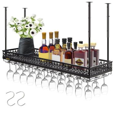 13 Black Wine Glass 46.9 Wine Hanging Hanging Rack Glass Adjustable X 18.935.8 Height Inch Ceiling Cabinet Rack Rack Wine Inch_voghion.com