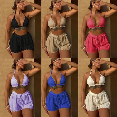 Women's Sexy Bikini Set - 3-Piece Swimwear With Special Fabric (Solid Color European Style Adjustable Straps Tummy Control)_voghion.com