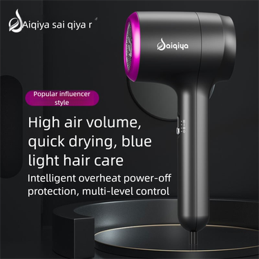 Professional Hair Dryer High Speed Salon Power 2200W Blue Light Care Strong Wind Hot Cold Settings For Home Use_voghion.com