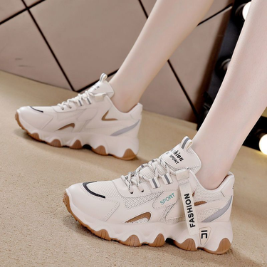 Daddy's 2025 New Women's Sports And Leisure Versatile Student China-Chic Thick Soled High Rise Mesh Shoes_voghion.com