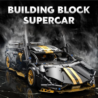 Building Blocks building blocks assembly puzzle model toys black gold cyberpunk racing car_voghion.com