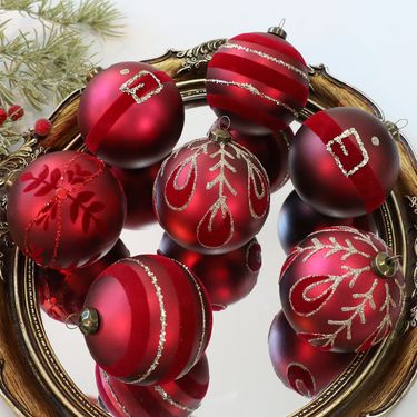 New Hand-painted 8CM/12PCS Matte Painted Ball Christmas Tree Decoration Pendant_voghion.com