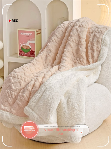 Sofa Coral Fleece Small Office Shawl Nap Winter Thickened Air Conditioning Cover Blanket For Bed_maomaolike.com
