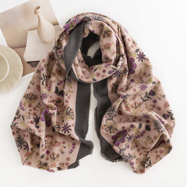 Autumn And Winter Small Floral Scarf Elegant Socialite Style Printed Cashmere Scarf Women's Warm And Cold Resistant Scarf_voghion.com