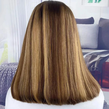 hot selling Highlight Straight Wig 13X6X1 Lace Front For Women Ombre Blond Color Brazilian Remy Short Bob Human Hair Wigs_voghion.com