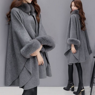 Women's Clothing Large Size Women's Woolen Coat Autumn And Winter New Warm Fashion Fur Collar Coat For Women_voghion.com