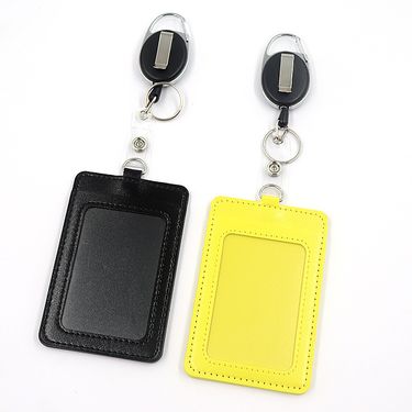ID Card PU Leather Card Holder Retractable Badge Card Holder Access Card Bus Card Holder Work Card Holder Campus Card Holder_voghion.com
