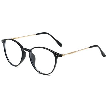 Metal anti-blue glasses retro flat lens women's makeup frame_voghion.com