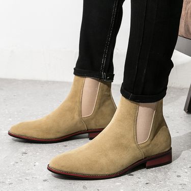winter New Low-top Korean Version Of The British Style Slippery Suede Short Boots Men's Fashion Versatile Wear Comfortable Lightweight Casual_voghion.com