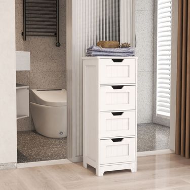 4 With Room For Kitchen Living Suitable Cabinet Bathroom Storage White Drawers Freestanding_voghion.com