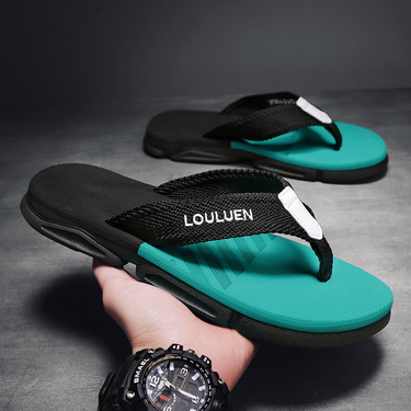 Lu Luan summer thick bottom flip flops sandals men's slippers for outer wear, non slip, stylish, new beach shoes_voghion.com