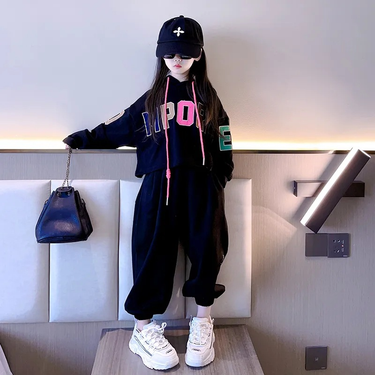 Sports Set Spring Autumn Season 2023 Online Red Blast Big Boy Street Dance Loose Children's and Girls'_voghion.com