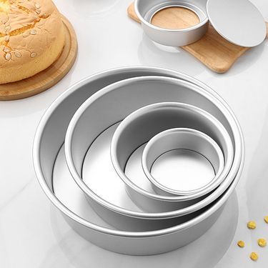 Round Anodized Chiffon Thickened Aluminum Alloy Home Baking Tool Birthday Cake Mold For Oven Use_voghion.com