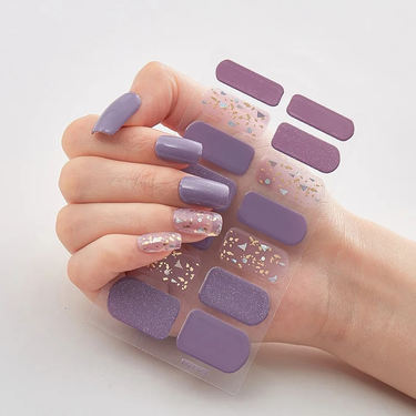 Fashion Solid Color Semi Cured Gel Nails Art Stickers Manicure Decal UV LED Lamp Need Gel Nail Decals Nail Sticker Decoration girl_voghion.com