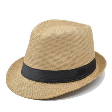 New Fashionable Retro Hollow Edged Gentleman Straw Hat with Curled Edged Belt Jazz Hat for Women Outdoor Beach Sunshade Top Hat_voghion.com