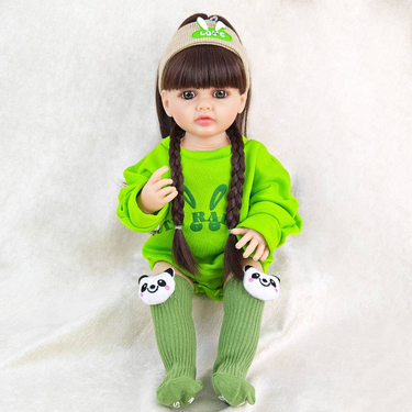 55cm Simulation Doll Dress Up Showable Girl Toy Princess Birthday Gift Rebirth Doll Green Set Doll_voghion.com