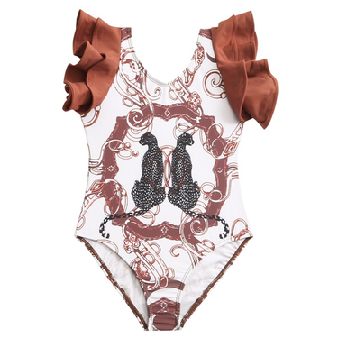Baby clothes Hot spring swimsuit set for girls with large flash edge_voghion.com