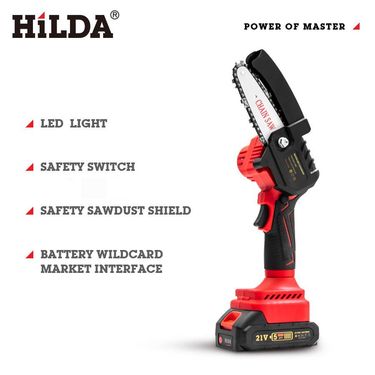 21V Cordless Brushless Chainsaw – 4/6 Inch Electric Chainsaw, Left/Right Hand Compatible, 2000mAh Battery For Wood Cutting, Pruning & DIY Projects_voghion.com
