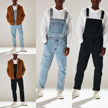 New 2019 Summer Street Trendy Strap Pants High Waist Men's Jeans_voghion.com