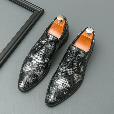 European And American Fashion New Pointed Toe Men's High Heels, Crocodile Embossed Business Formal Wear Men's Shoes Banquet Dress Wedding Leathershoes_voghion.com