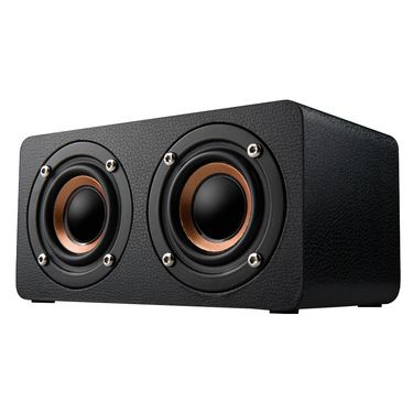 M5 Subwoofer Wooden Bluetooth 4.2 Speaker, Support TF Card & 3.5mm AUX & FM(Black)_voghion.com