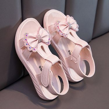 Children's Sandals Girls Princess Shoes Summer New Ins Casual Shoes Non Slip Soft Bottom Middle And Large Children Girls Beach Shoes_voghion.com