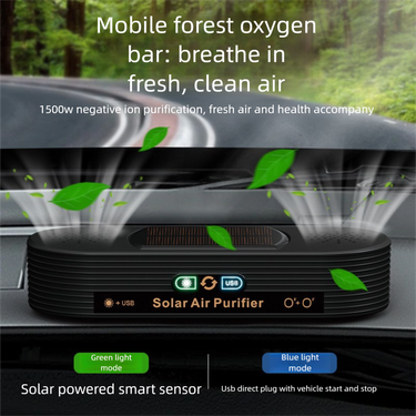 Solar Car Air Purifier, Zero Consumables Odor & Formaldehyde Removal, Dedicated Vehicle Oxygen Bar_voghion.com