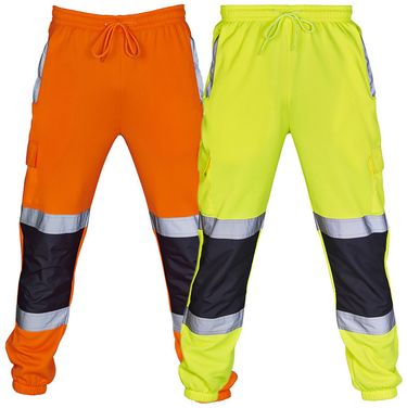 Men's Clothing Autumn And Winter New Men's Casual Pants Stitching Silver Reflective Strip Cuff Overalls_voghion.com