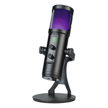 USB Microphone with RGB Light Tripod Condenser Microphone For PC Computer Streaming Studio Recording Podcast Video Gaming Mic_voghion.com