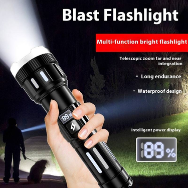 10000 Lumens Super Bright LED Flashlight - USB Rechargeable, High Power Tactical Torch With Laser Pointer For Outdoor Camping, Hunting & Emergency_voghion.com