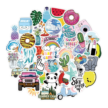 50pcs stickerswaterproof cartoon summer ins aesthetic luggage water bottle outdoor stickers_voghion.com