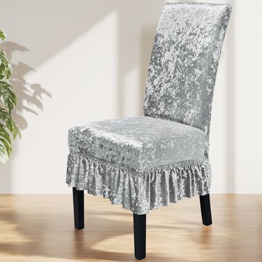 NO.B13Elastic Gold Diamond Velvet Skirt Chair Cover Solid Color Dustproof Universal Chair Cover_voghion.com