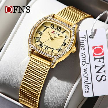 Women's Retro Scale Waterproof Quartz Watch With Diamond Simple Female Student Watch_voghion.com