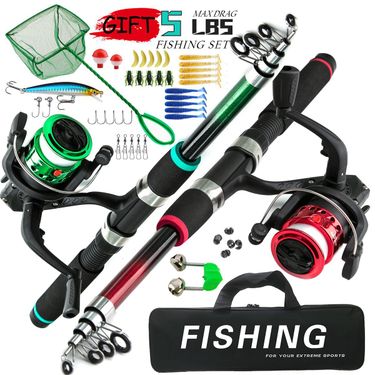 Rod Combo Children's Fishing Rod Wheel Lure Suit Casting Rod 1.8m Sea Rod Soft Bait Scoop Net Full Set Of Fishing Gear_voghion.com