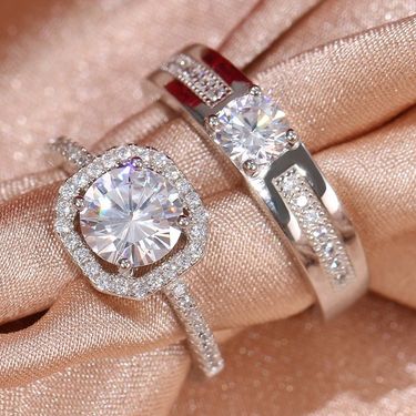 Fashion Temperament Luxury Couple Rings Men Women Wedding Proposal Engagement Rings Open Rings Valentine's Day Birthday Anniversary Gifts_voghion.com