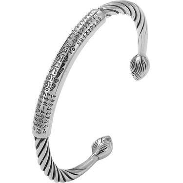 New Om Mani Padme Hum Bracelet Men's Personality Heart Sutra Opening Bracelet Twisting Bracelet Men_ipsvogv.com