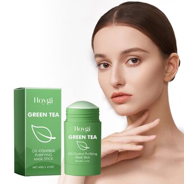 Green Tea Cleansing Mask Stick, Facial Cleansing Closed Mouth Smooth Skin Moisturizing Pore Solid Mask Stick_voghion.com