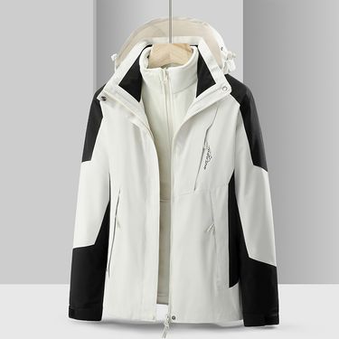 Autumn And Winter Jacket Men's And Women's Three-in-one Removable Velvet Thickened Two-piece Set Travel Into Tibet Outdoor Mountaineering Suit_voghion.com