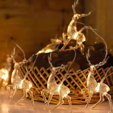 Fairy LED Reindeer String Lights - Battery Operated Christmas Decorations For Indoor & Outdoor Use, Warm White & Multicolor Options_voghion.com